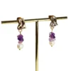 Aretes con chip de piedra Amatista