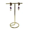 Aretes con chip de piedra Amatista