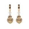 Aretes con dije del Sagrado Corazón