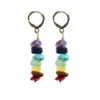 Aretes 7 Chakras con chip de piedras naturales corto