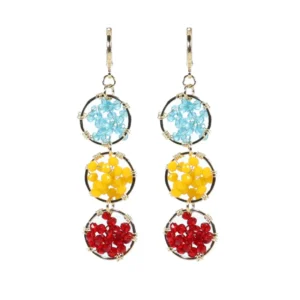 Aretes tejidos con cristales
