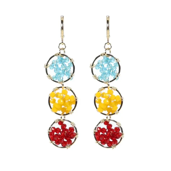 Aretes tejidos con cristales