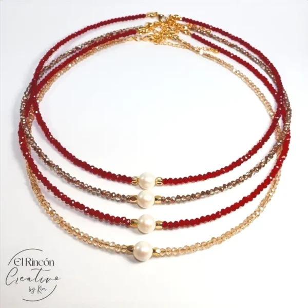 Collar con Cristales y perla Mallorca