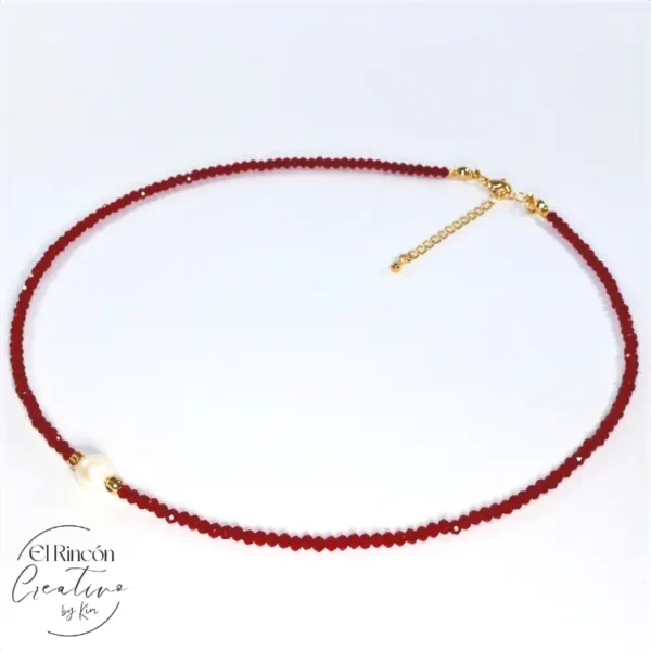 Collar con Cristales y perla Mallorca