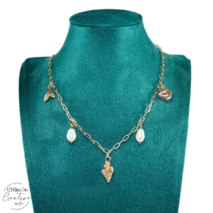 Collar de cadena con dijes de mar