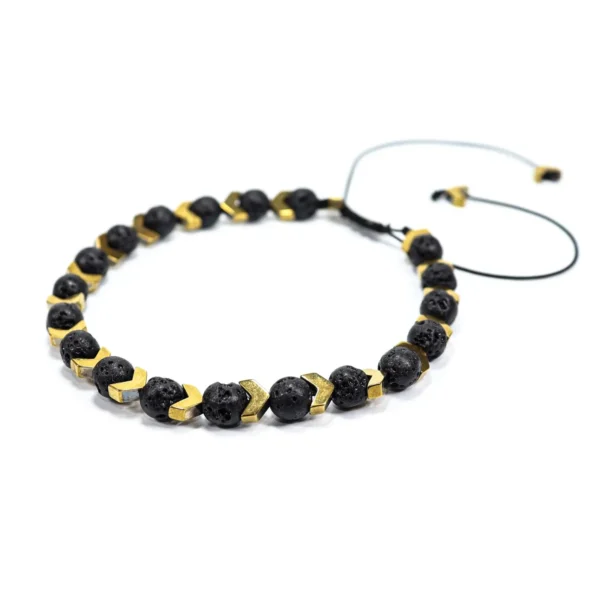 Pulsera de hematitas y piedras volcánicas