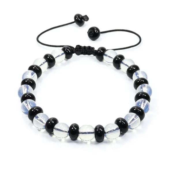 Pulsera con piedras Luna y Ónix