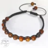 Pulsera tejida de piedras ojo de tigre