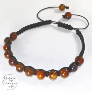Pulsera tejida de piedras ojo de tigre